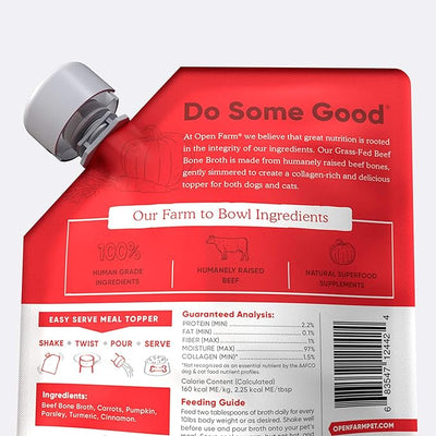 Grass Fed Beef Bone Broth Meal Topper for Dogs & Cats