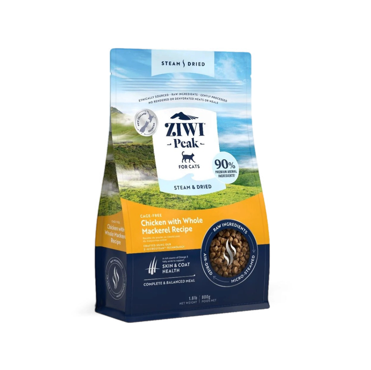 Steam & Dried Cage-Free Chicken with Whole Mackarel Recipe Dry Cat Food