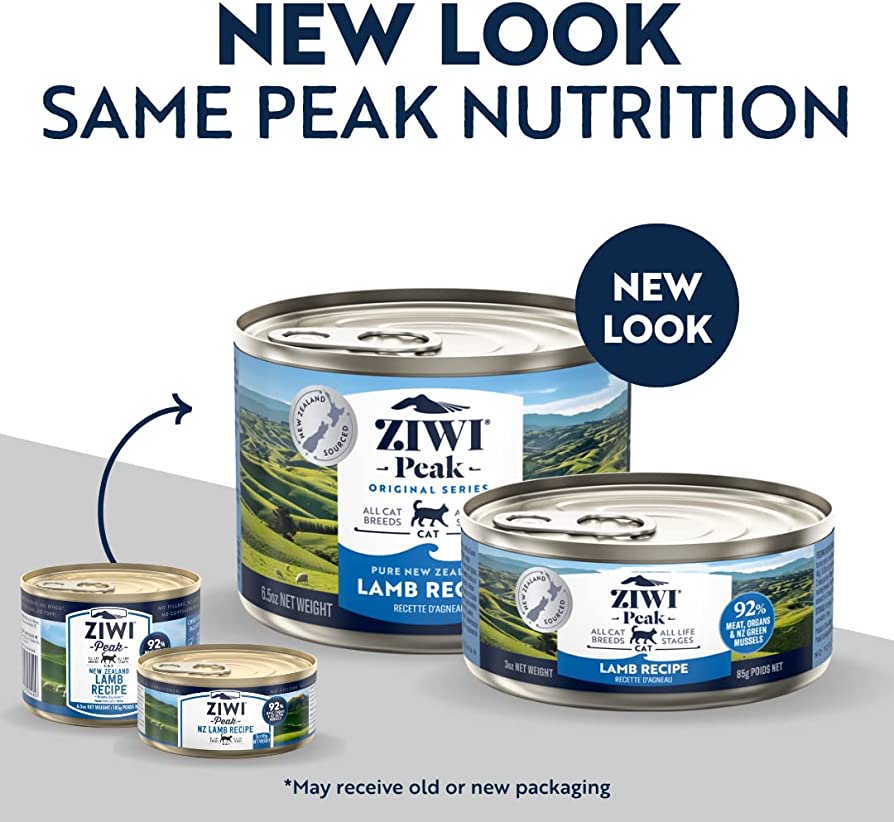 "ZIWIPEAK Wet Lamb Recipe for Cats - 92% Grass-Fed Lamb & New Zealand Green Mussels."