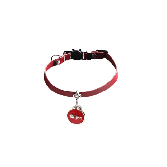 Leather Cat Collar with Pendant