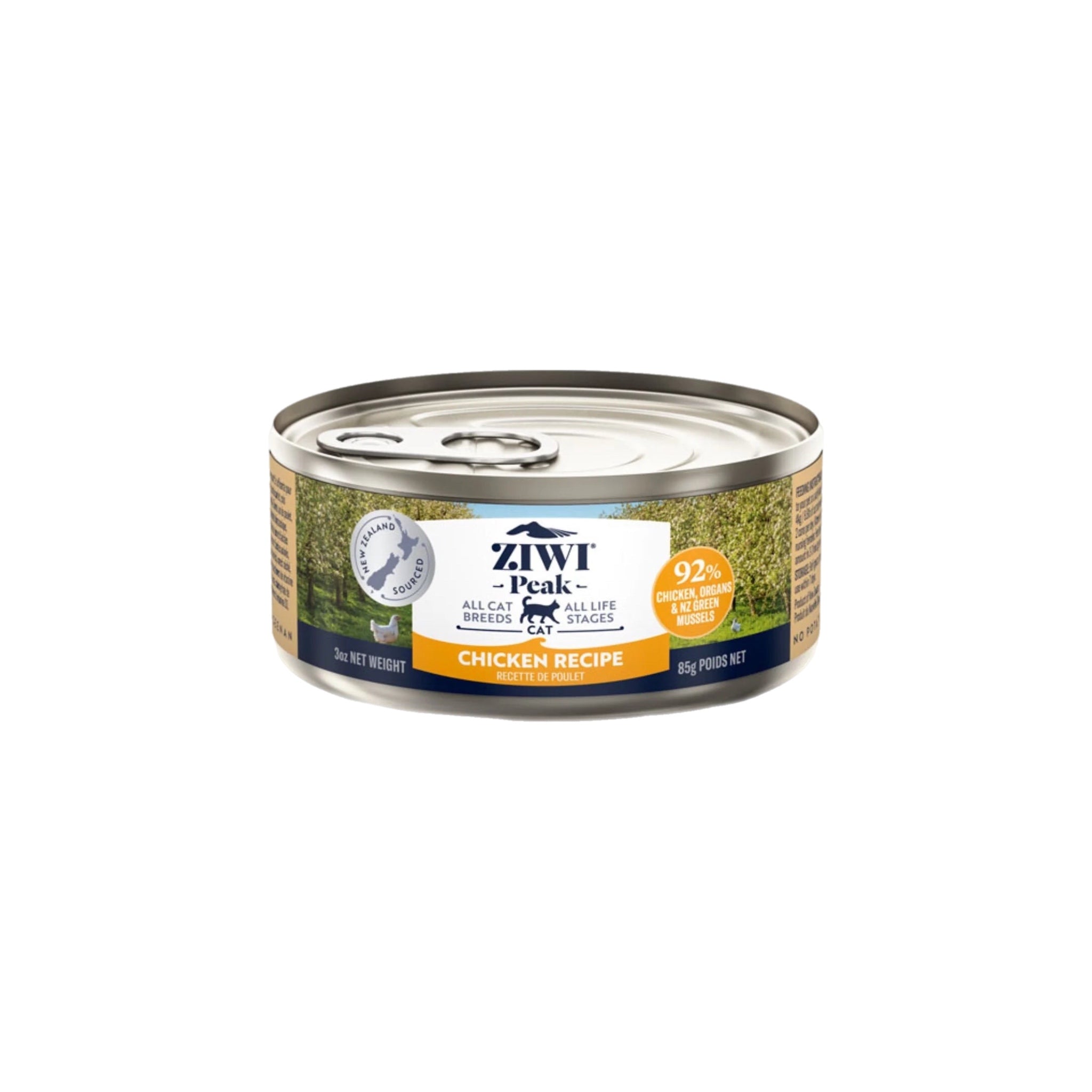 "ZIWIPEAK Wet Free-Range Chicken for Cats - 92% Chicken & New Zealand Green Mussels."