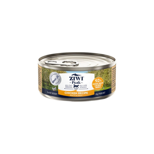 "ZIWIPEAK Wet Free-Range Chicken for Cats - 92% Chicken & New Zealand Green Mussels."