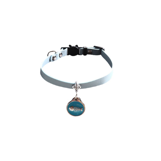 Leather Cat Collar with Pendant