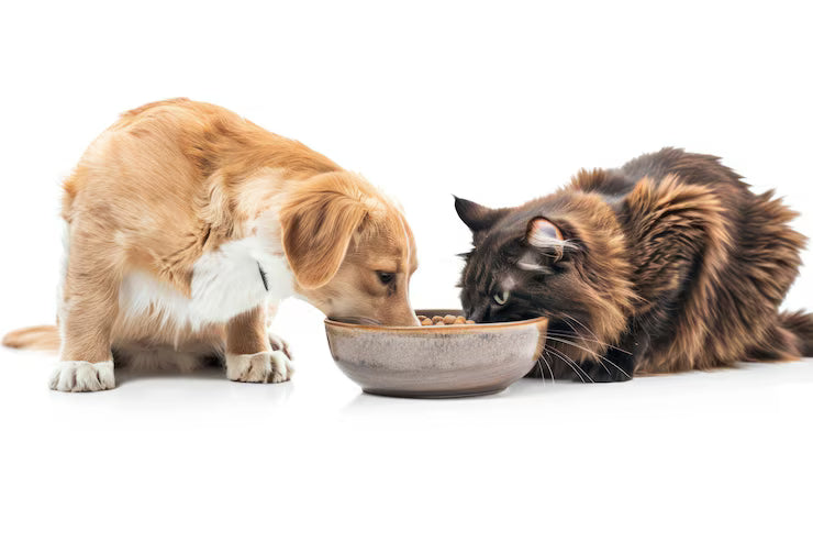 wet food in a bowl for cats and dogs