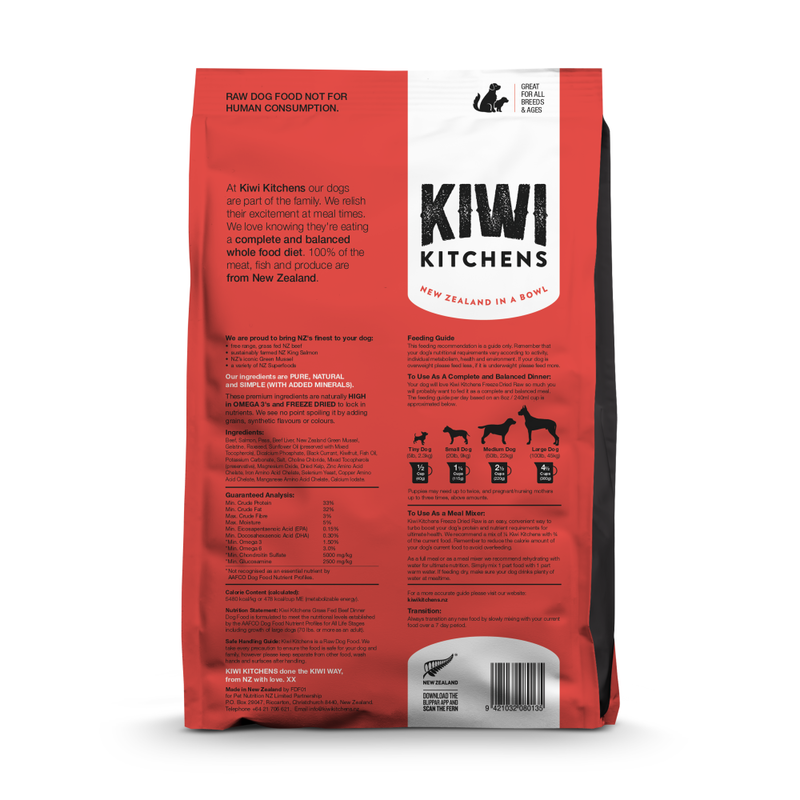 Grass Fed Beef Dinner Raw Freeze Dried Dog Food