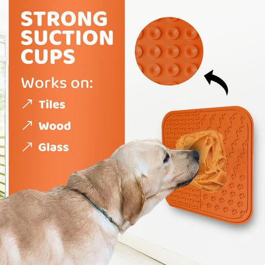 Lick Mat For Dogs with Spreader & Brush
