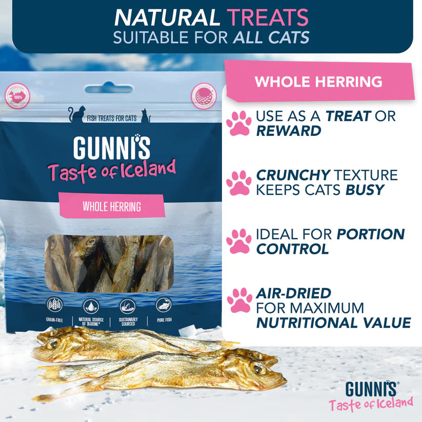 Whole Herring Natural Cat Treats