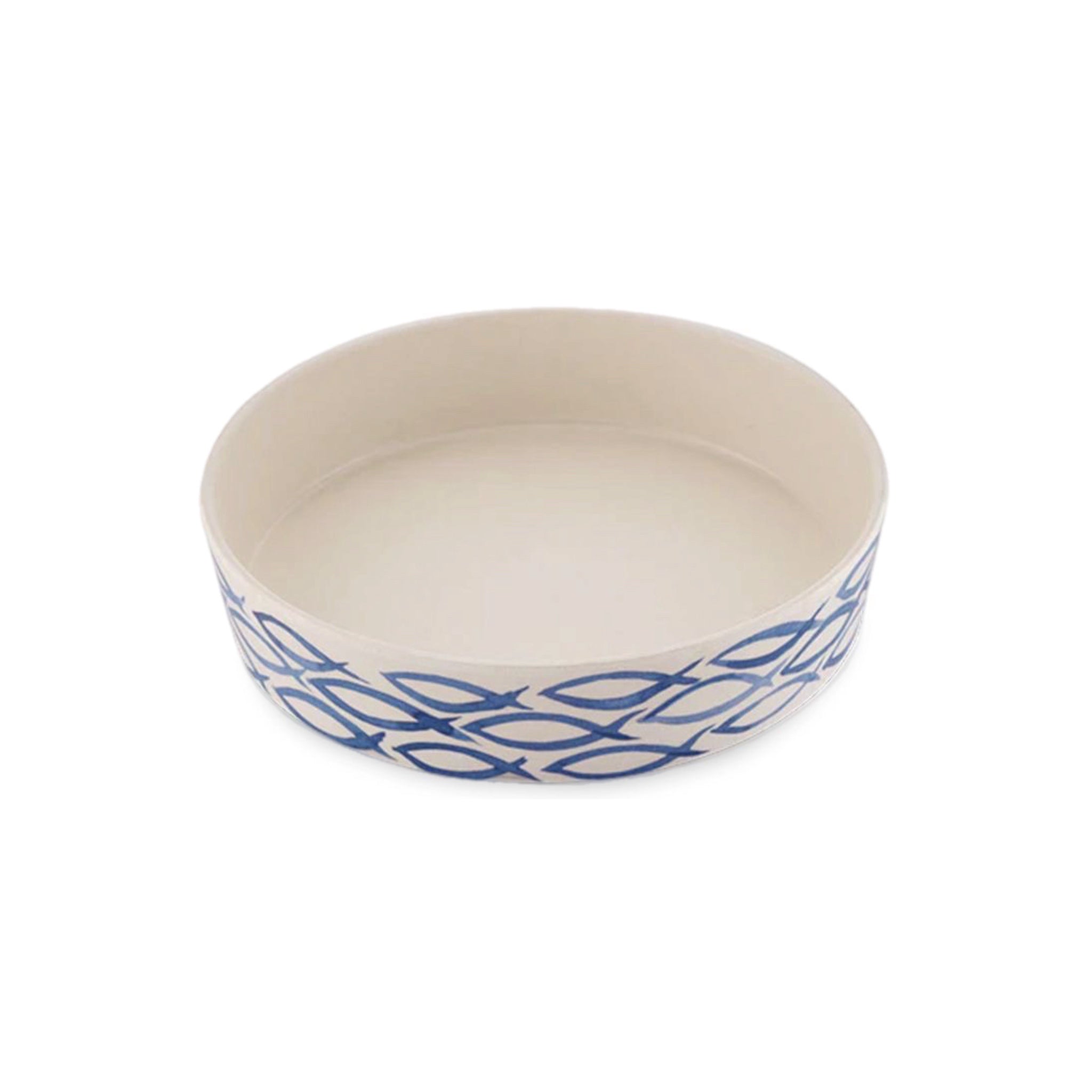 Classic Bamboo Gone Fishing Cat Bowl