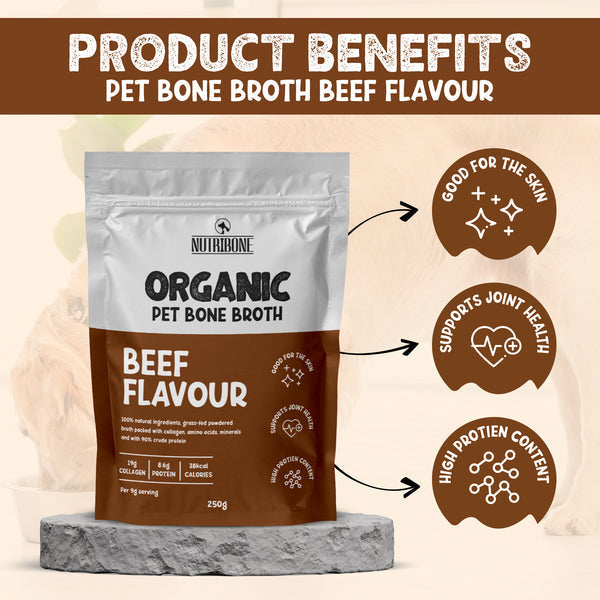 Organic Pet Bone Broth - Beef Flavor