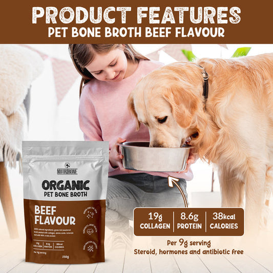 Organic Pet Bone Broth - Beef Flavor