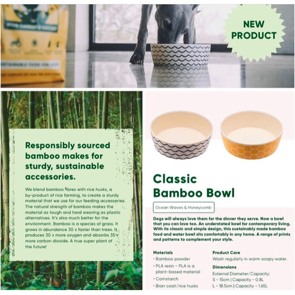 Bamboo Printed Bowl Save the Bees for Dogs