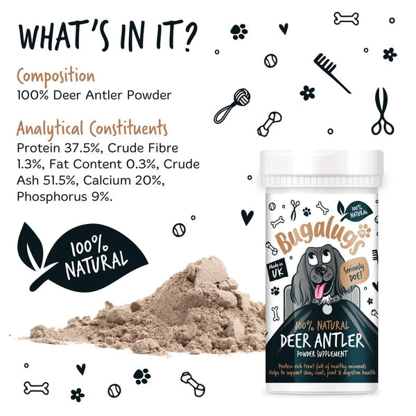 Bugalugs Deer Antler Powder for Dogs