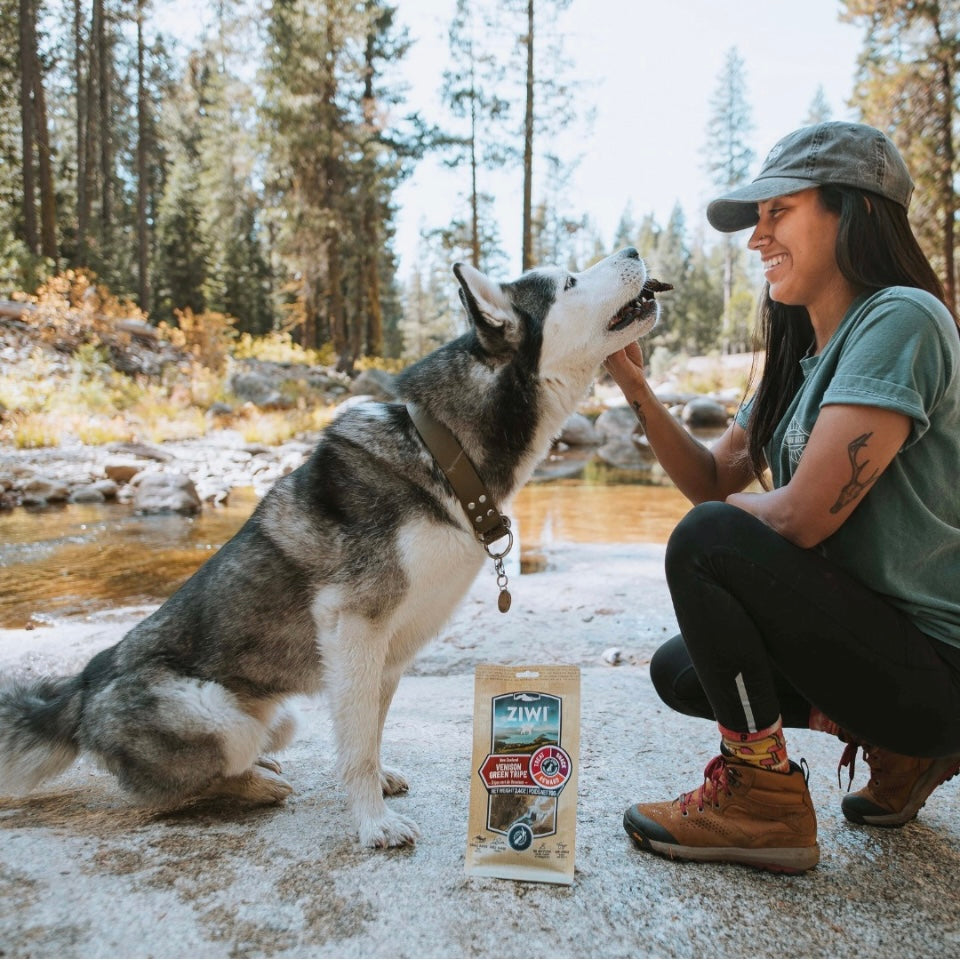 Treat your dog to Ziwi Venison Green Tripe: 100% free-range New Zealand venison tripe, air-dried for flavor without artificial additives!