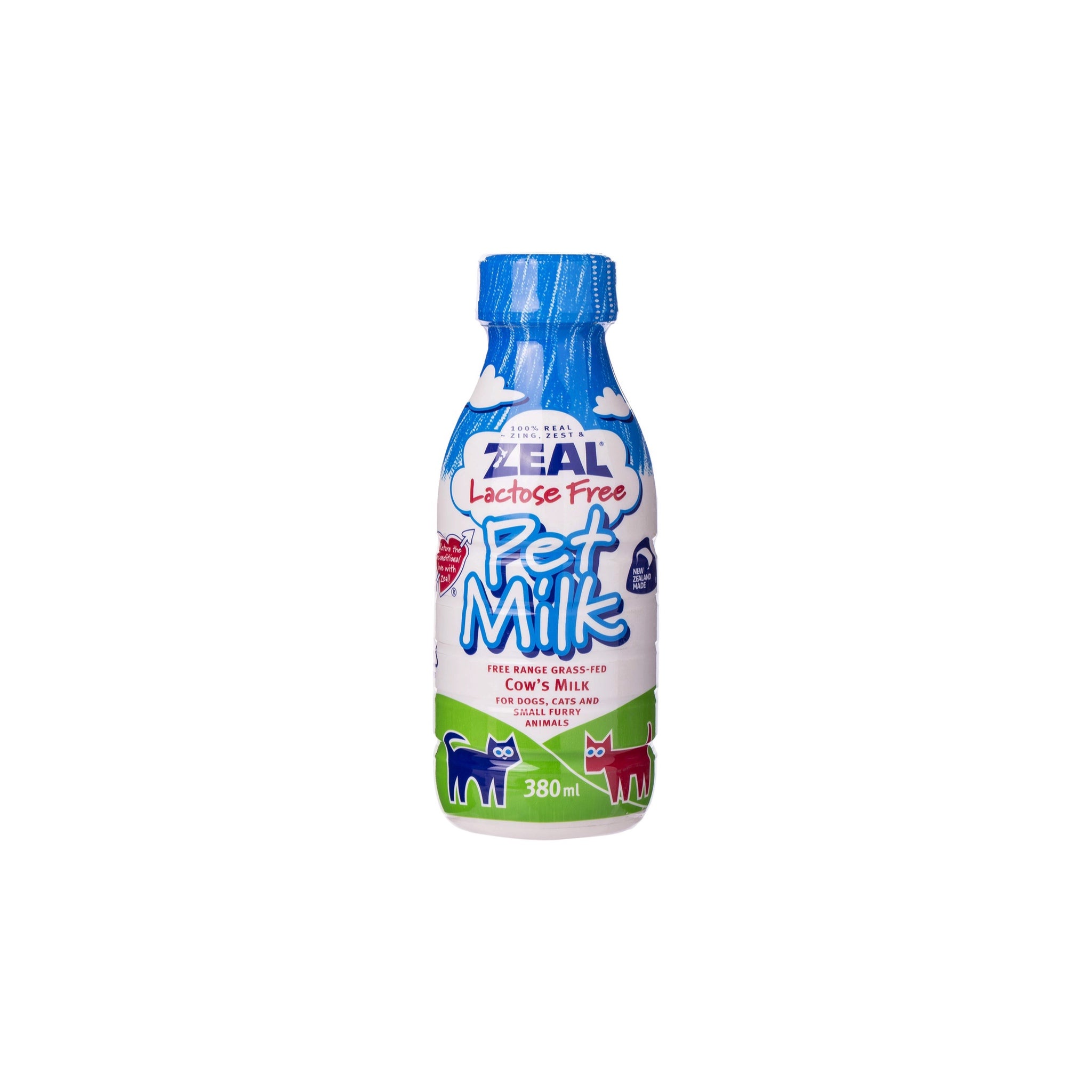 “Zeal Lactose Free Pet Milk for Cats and Dogs.”