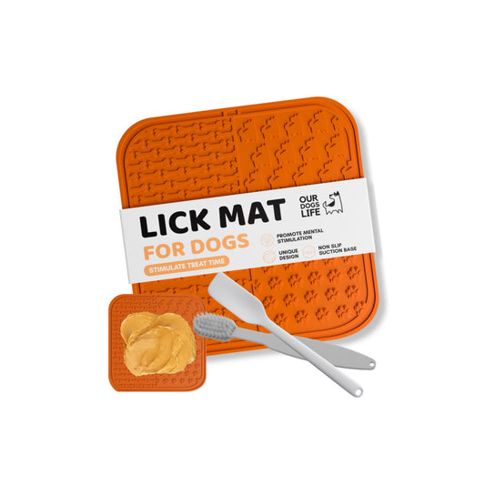Lick Mat For Dogs with Spreader & Brush