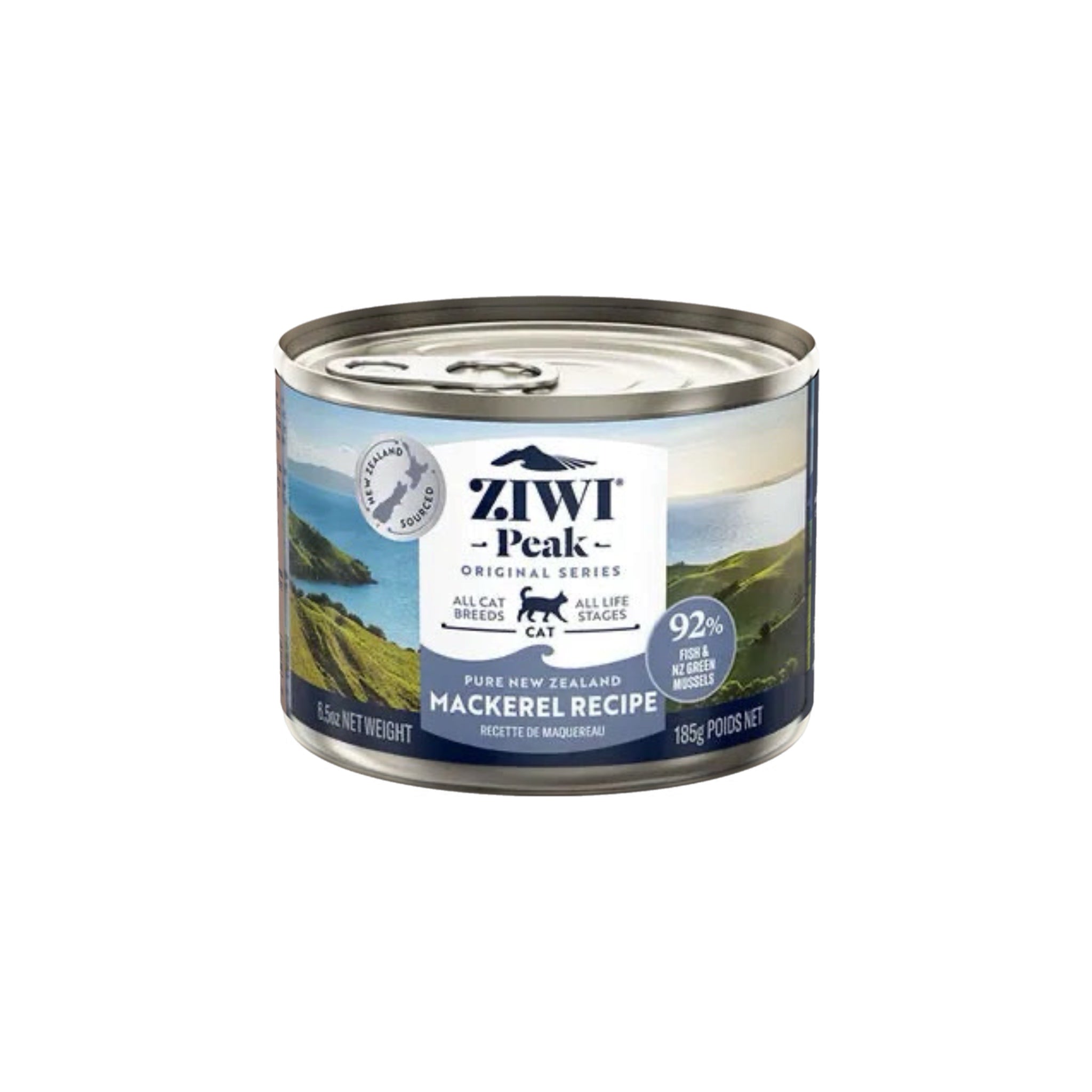 Ziwi Peak Wet Mackerel Recipe for Cats Can – Showcasing the rich blue mackerel and green mussels