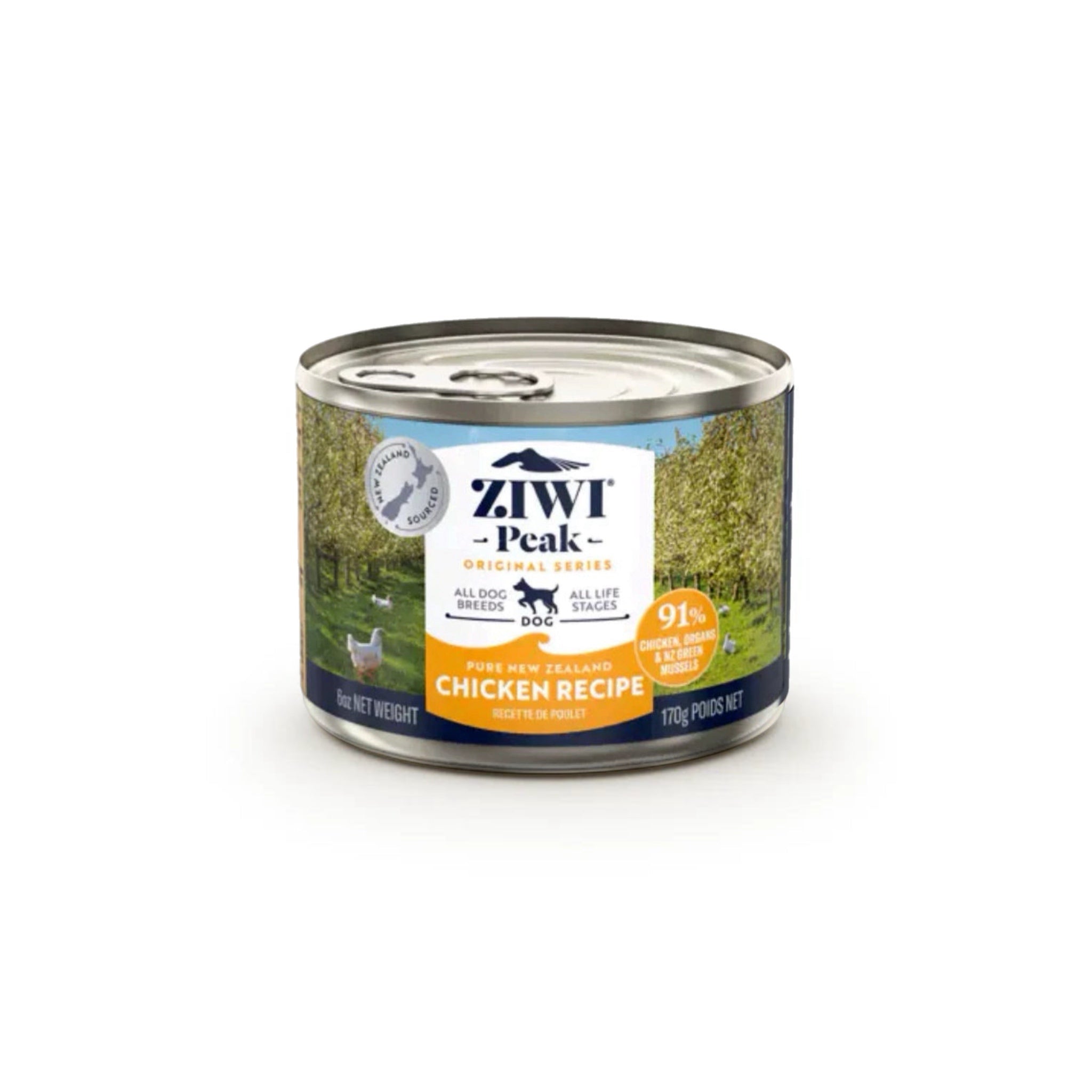 "ZIWIPEAK Wet Free-Range Chicken for Dogs - 91% Chicken & New Zealand Green Mussels."