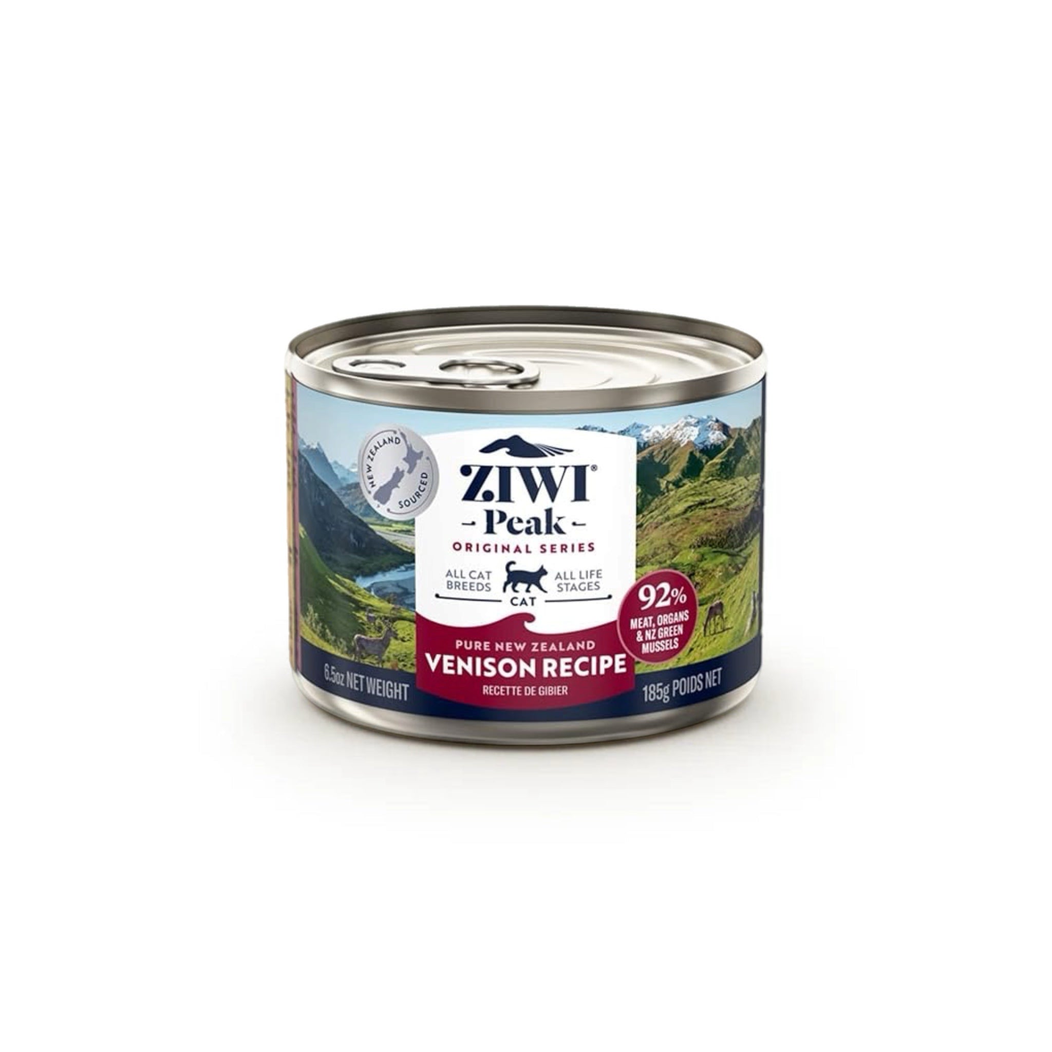 Ziwi Peak Wet Venison Recipe for Cats Can – Highlighting the venison and green mussels.