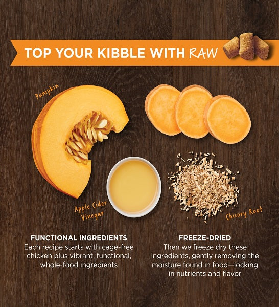 طعام الكلاب بنكهة الدجاج المجفف بالتجميد