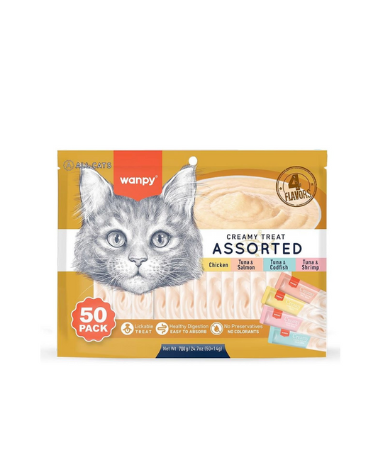 Creamy Lickable Cat Treats Assorted – 4 Different Flavors