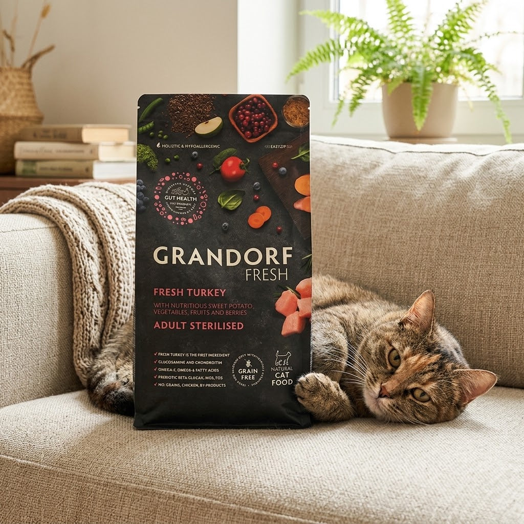 Fresh Turkey Meat With Sweet Potato For Sterizlied Or Senior Cats