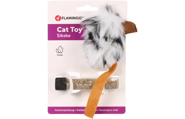 Sikske White Mouse Toy With Catnip