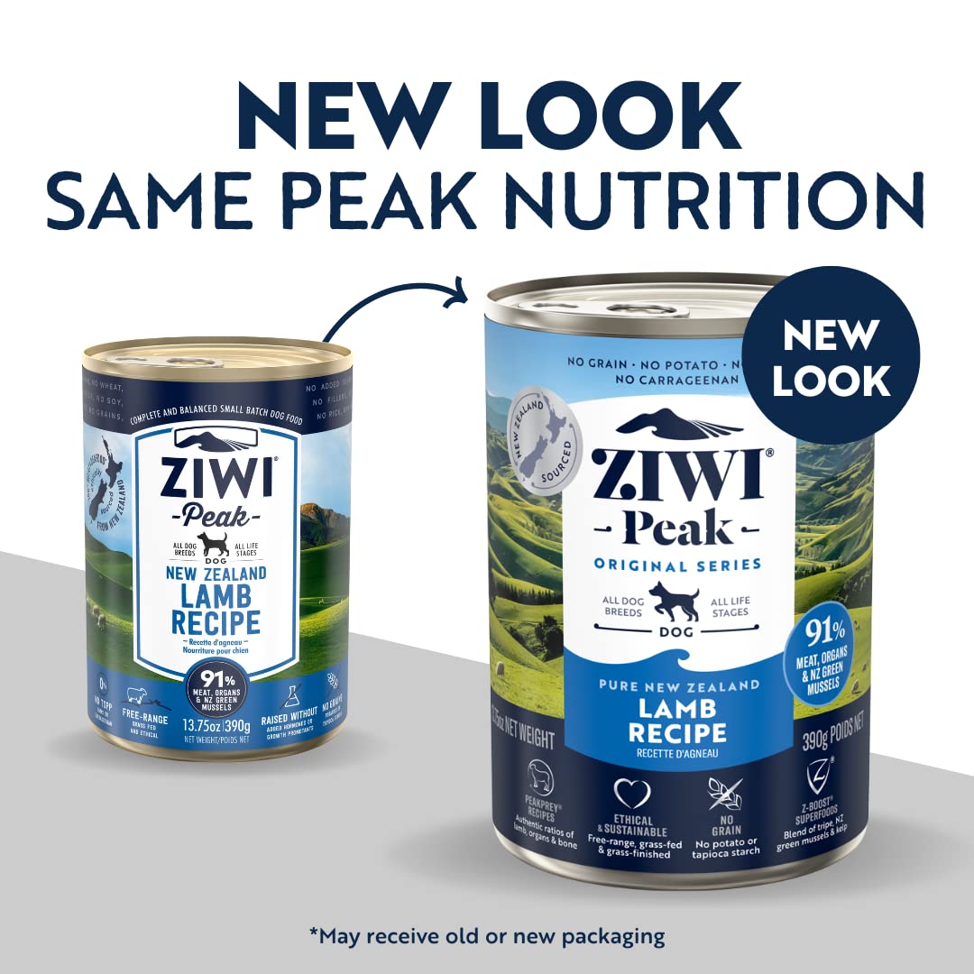 "ZIWI Peak Wet Lamb Recipe for Dogs - 91% Lamb and NZ Green Mussels"