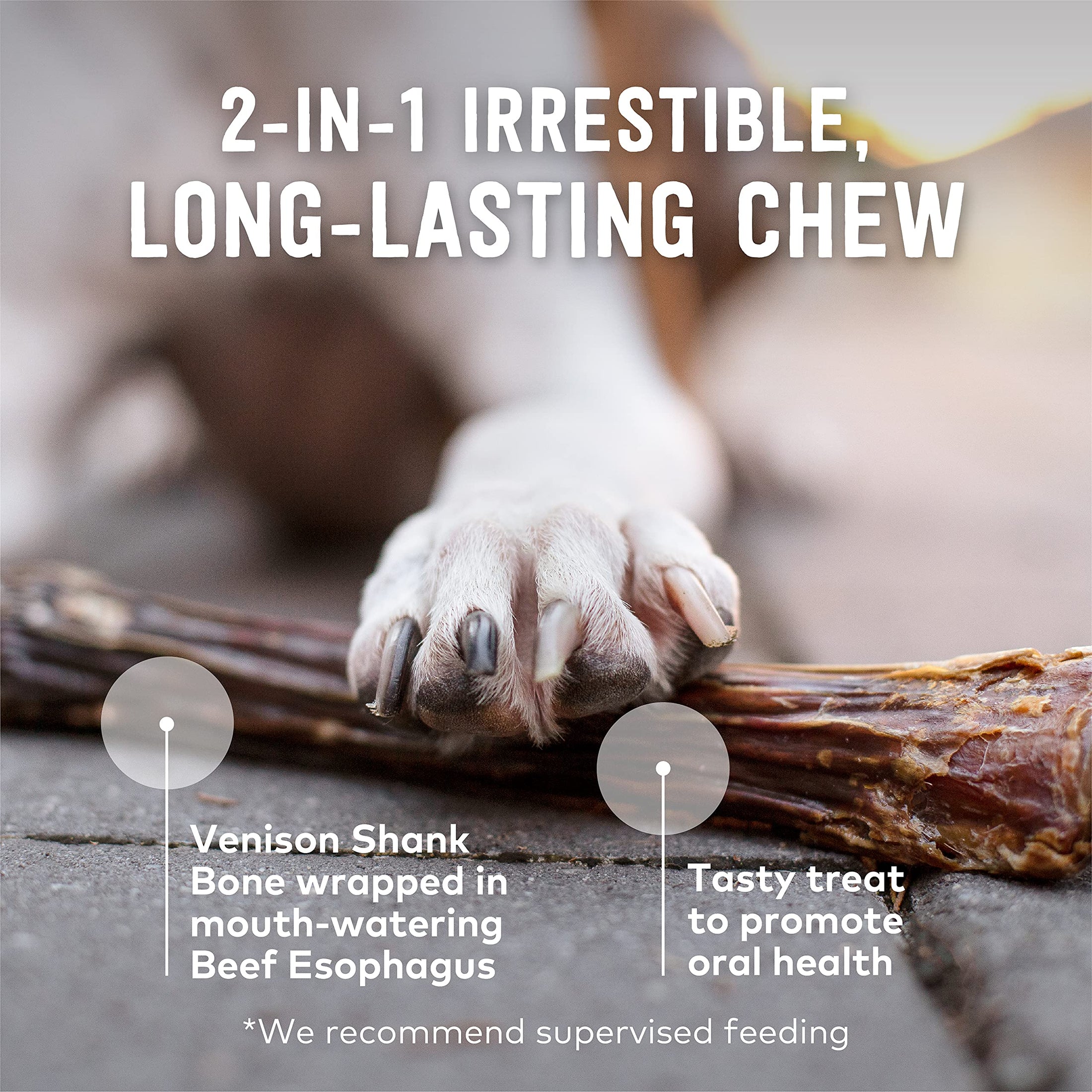 Half Venison Shank Bone Oral Chews for Dogs