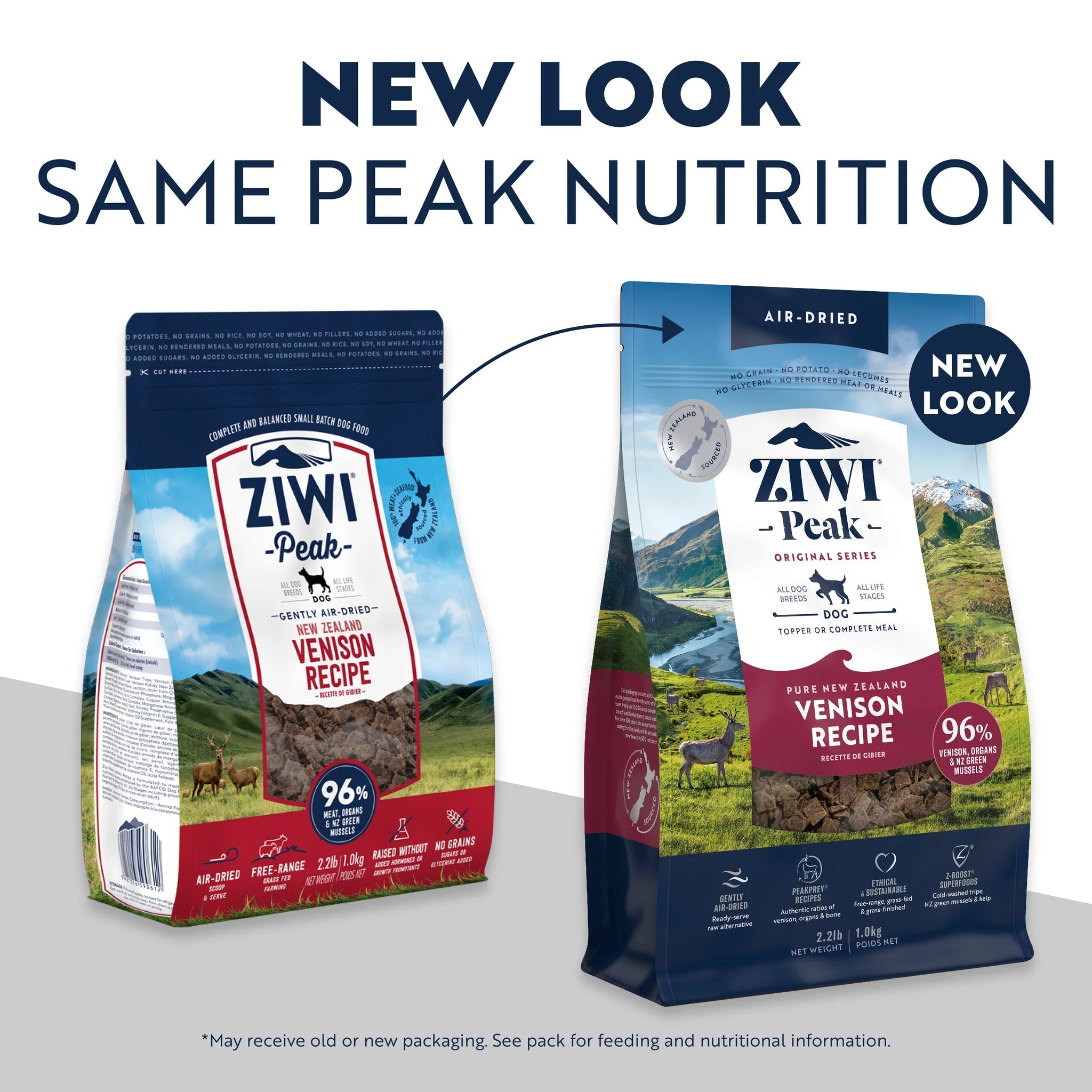 Ziwi Peak Air-Dried Venison Dog Recipe with 96% Venison and New Zealand Green Mussels