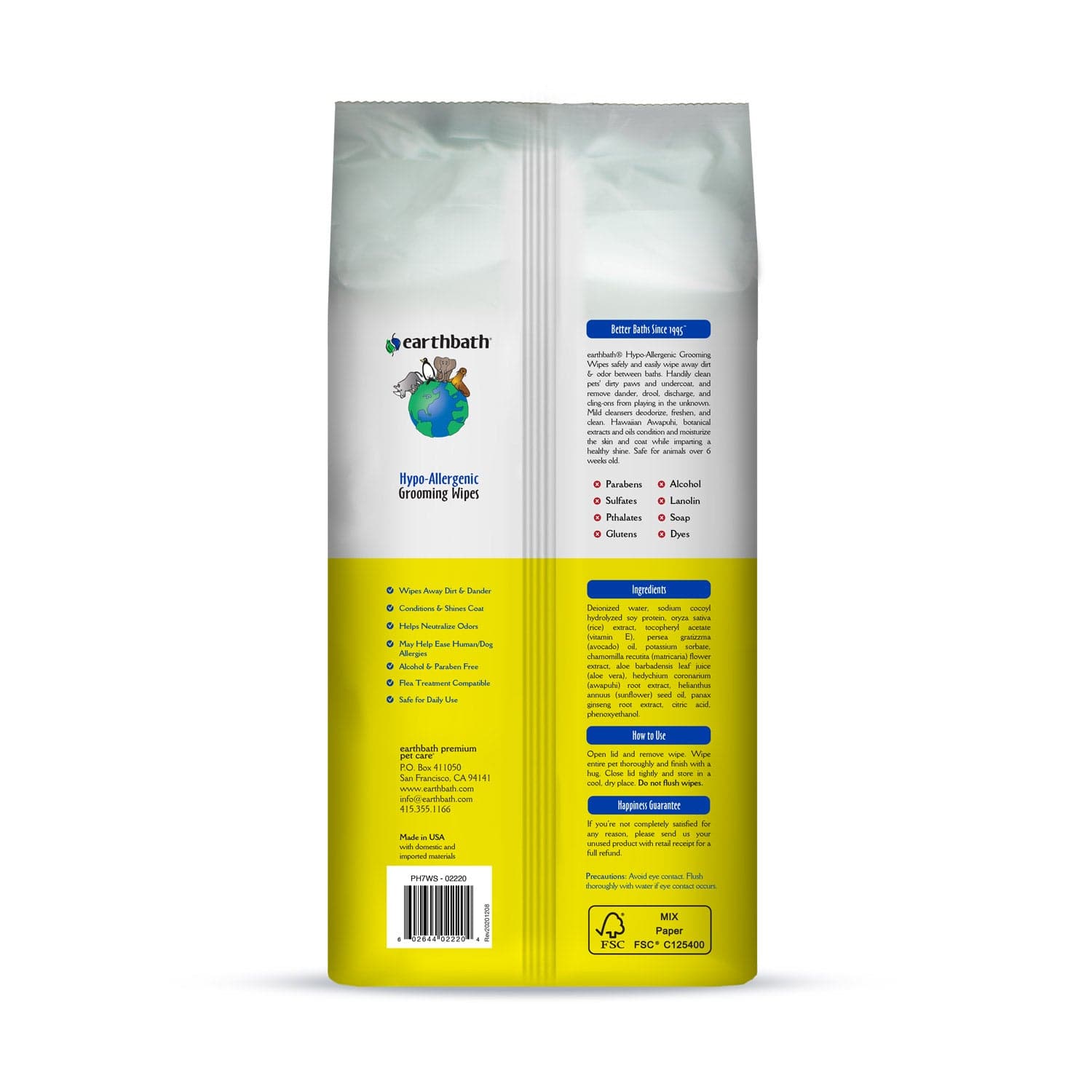 Hypo-Allergenic Grooming Wipes - Fragrance Free