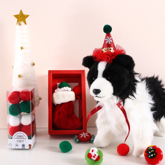 Pet Holiday Hat,Toys & Ball Set