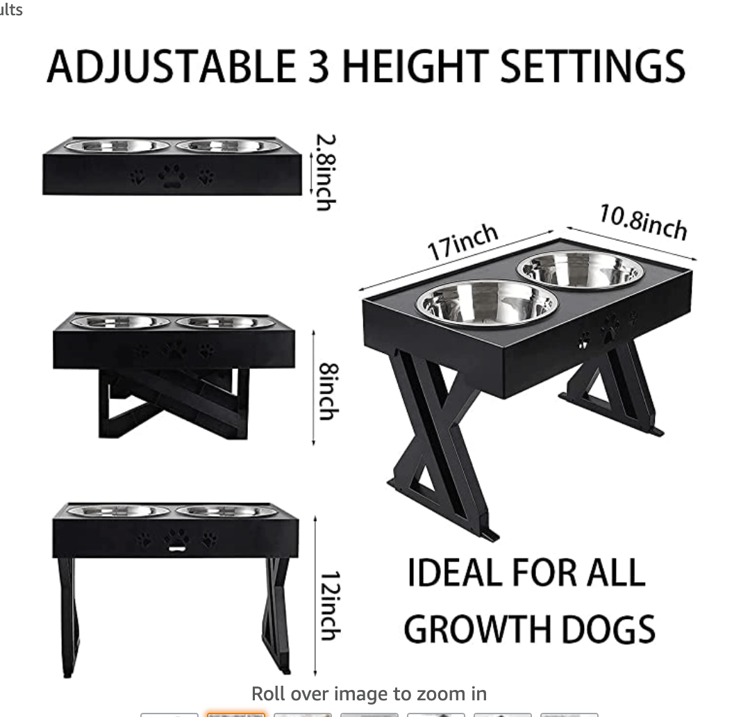 Adjustable Elevated Dog Bowl Table