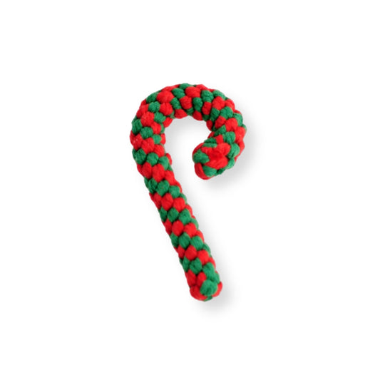 Holiday Cane Rope Braid Chew Toys for Dogs