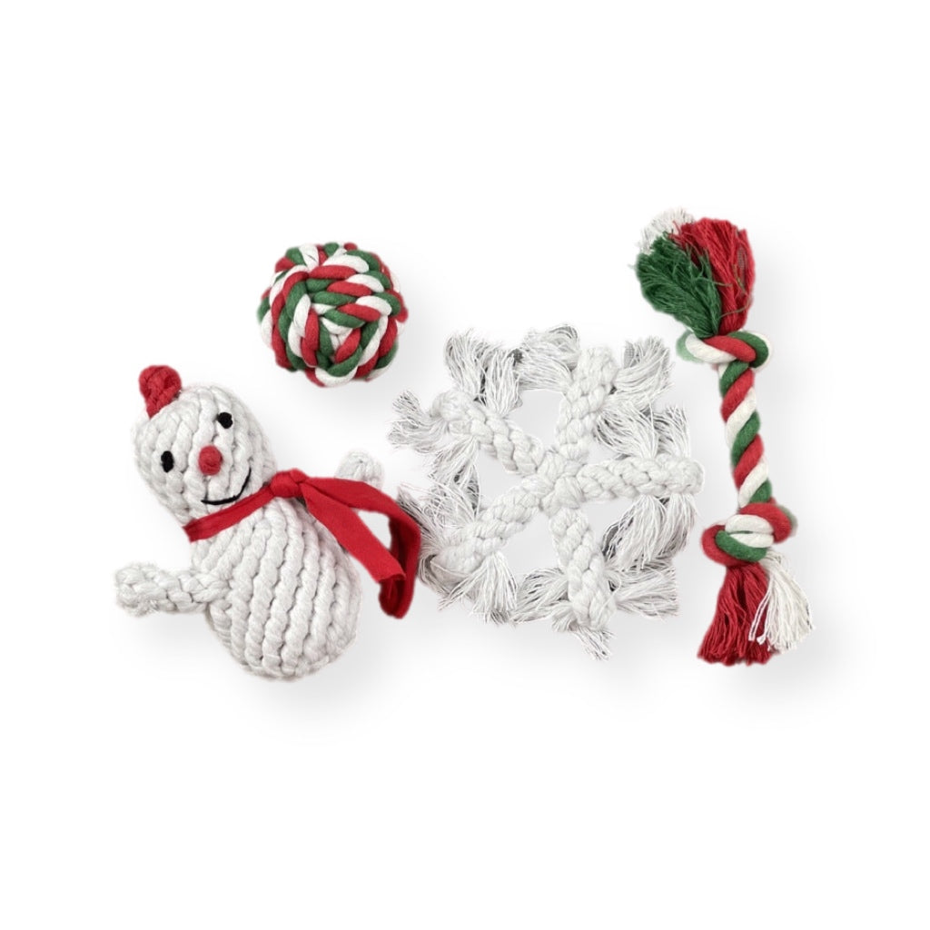 Dog Holiday Stocking Rope Toys Set