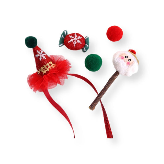 Pet Holiday Hat,Toys & Ball Set