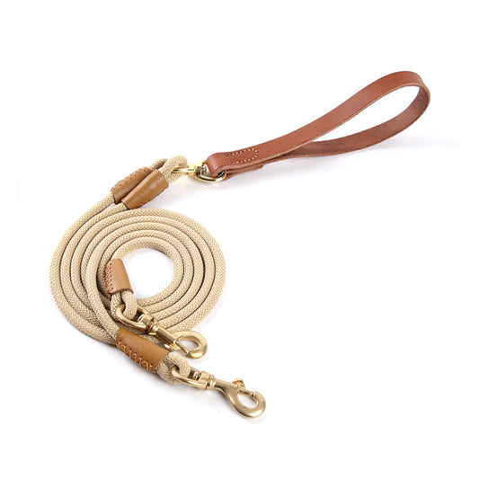Cowhide Leather Double Rope Leash